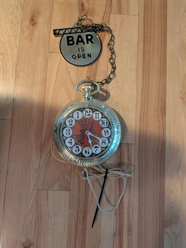 Backward clock bar beer - clock, sign