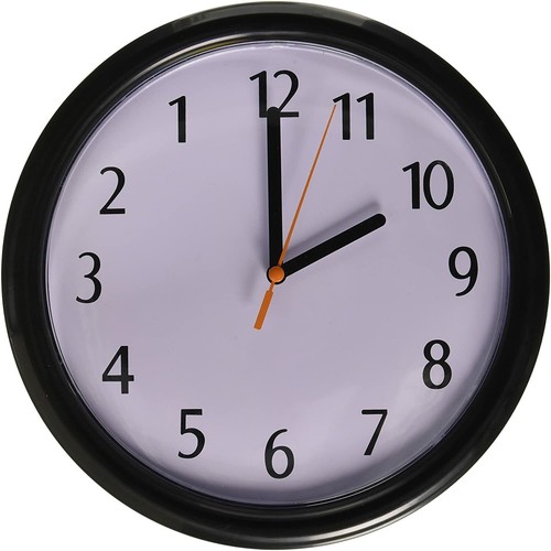 Backwards wall clock - clock, 9"