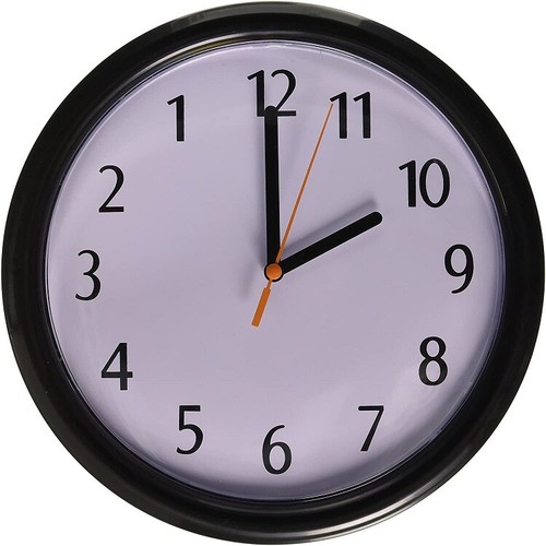 Backwards joke clock - backwards, 9"